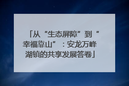 从“生态屏障”到“幸福靠山”：安龙万峰湖镇的共享发展答卷