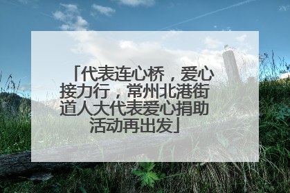 代表连心桥，爱心接力行，常州北港街道人大代表爱心捐助活动再出发