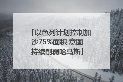 以色列计划控制加沙75%面积 意图持续削弱哈马斯