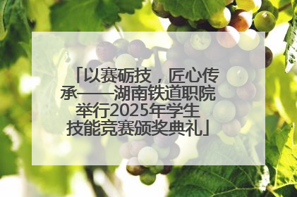 以赛砺技，匠心传承——湖南铁道职院举行2025年学生技能竞赛颁奖典礼