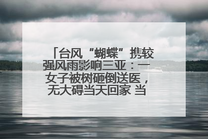 台风“蝴蝶”携较强风雨影响三亚：一女子被树砸倒送医，无大碍当天回家 当地已紧急清障