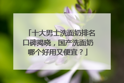 十大男士洗面奶排名口碑揭晓，国产洗面奶哪个好用又便宜？