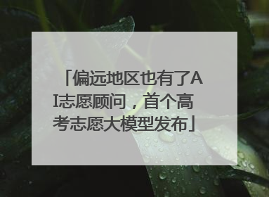偏远地区也有了AI志愿顾问，首个高考志愿大模型发布