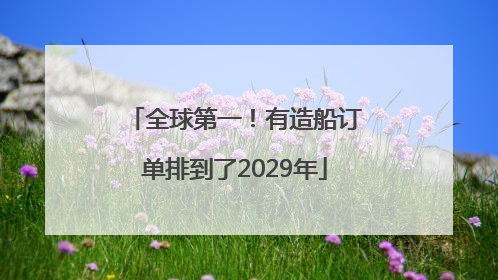 全球第一！有造船订单排到了2029年
