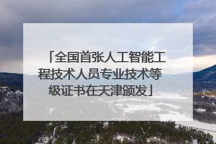 全国首张人工智能工程技术人员专业技术等级证书在天津颁发