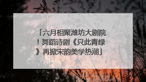 六月相聚潍坊大剧院！舞蹈诗剧《只此青绿》再掀宋韵美学热潮