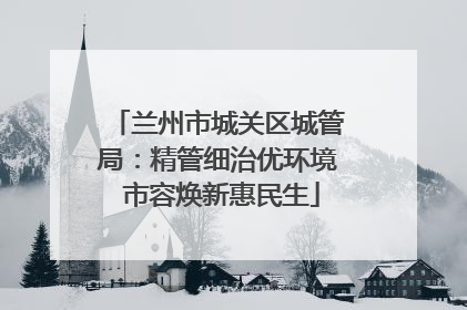 兰州市城关区城管局：精管细治优环境 市容焕新惠民生