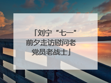 刘宁“七一”前夕走访慰问老党员老战士