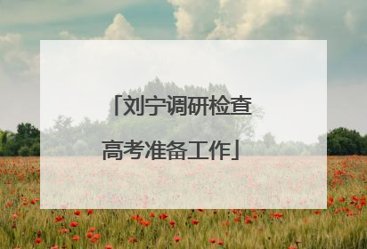 刘宁调研检查高考准备工作