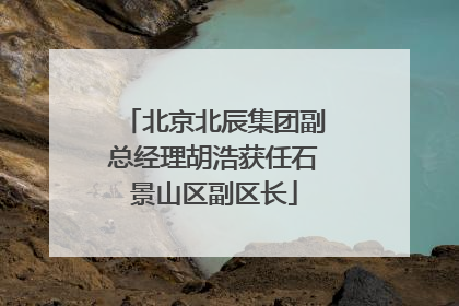 北京北辰集团副总经理胡浩获任石景山区副区长