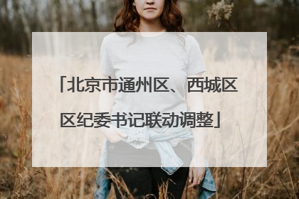 北京市通州区、西城区区纪委书记联动调整