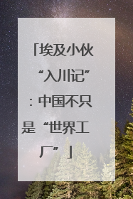 埃及小伙“入川记”：中国不只是“世界工厂”