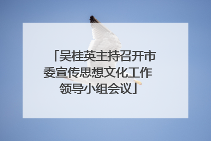吴桂英主持召开市委宣传思想文化工作领导小组会议