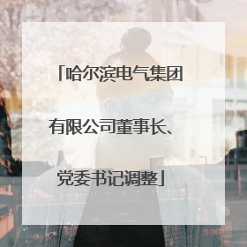 哈尔滨电气集团有限公司董事长、党委书记调整
