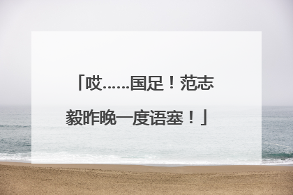 哎……国足！范志毅昨晚一度语塞！
