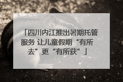 四川内江推出暑期托管服务 让儿童假期“有所去”更“有所获”