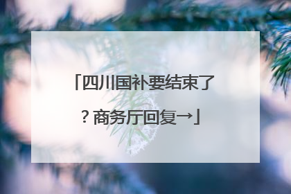 四川国补要结束了？商务厅回复→