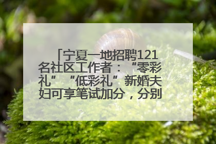 宁夏一地招聘121名社区工作者：“零彩礼”“低彩礼”新婚夫妇可享笔试加分，分别加1分、0.5分