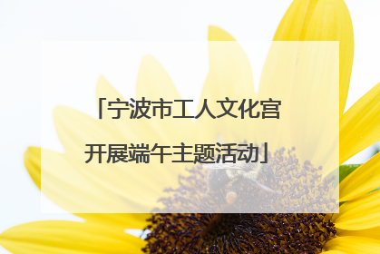 宁波市工人文化宫开展端午主题活动