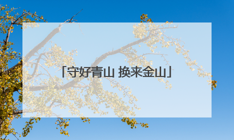 守好青山 换来金山