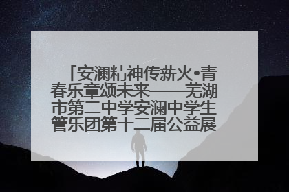 安澜精神传薪火•青春乐章颂未来——芜湖市第二中学安澜中学生管乐团第十二届公益展演圆满举行