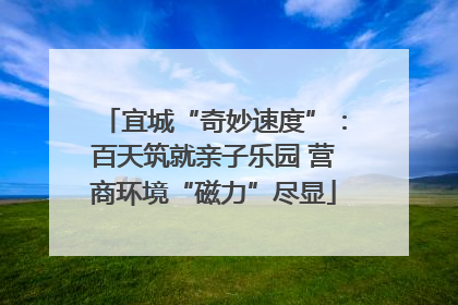 宜城“奇妙速度”：百天筑就亲子乐园 营商环境“磁力”尽显
