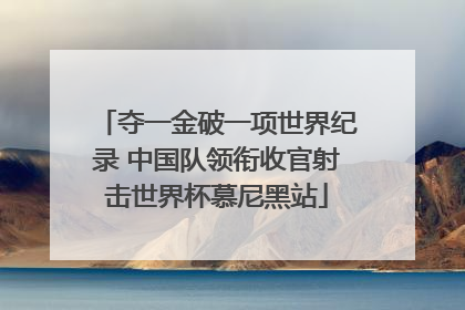 夺一金破一项世界纪录 中国队领衔收官射击世界杯慕尼黑站