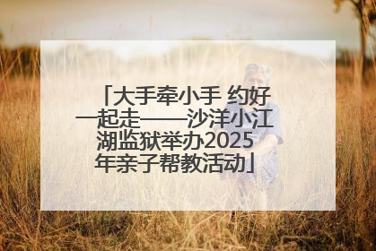 大手牵小手 约好一起走——沙洋小江湖监狱举办2025年亲子帮教活动