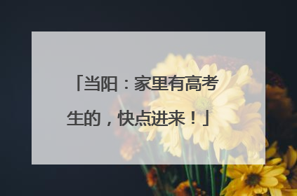 当阳：家里有高考生的，快点进来！