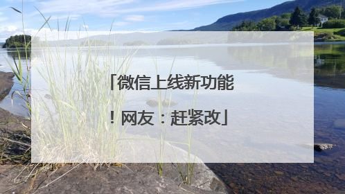 微信上线新功能！网友：赶紧改