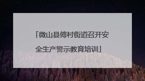 微山县傅村街道召开安全生产警示教育培训