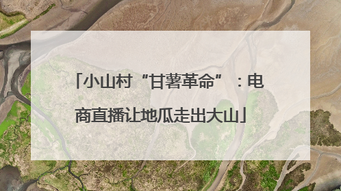 小山村“甘薯革命”：电商直播让地瓜走出大山