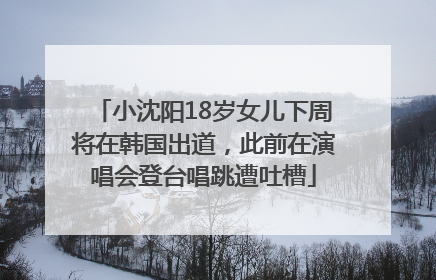 小沈阳18岁女儿下周将在韩国出道，此前在演唱会登台唱跳遭吐槽