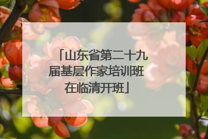 山东省第二十九届基层作家培训班在临清开班