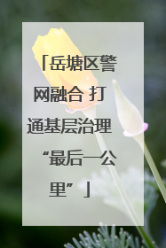 岳塘区警网融合 打通基层治理“最后一公里”