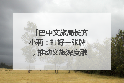 巴中文旅局长齐小莉：打好三张牌，推动文旅深度融合｜文旅局长说