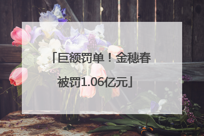 巨额罚单！金穗春被罚1.06亿元
