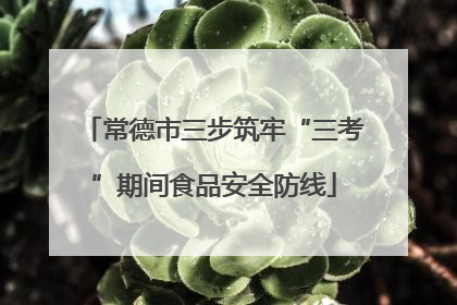 常德市三步筑牢“三考”期间食品安全防线