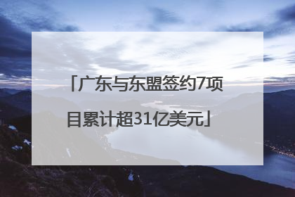 广东与东盟签约7项目累计超31亿美元
