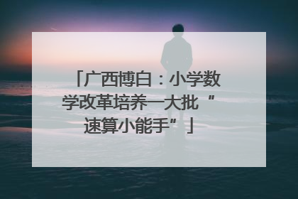 广西博白：小学数学改革培养一大批“速算小能手”