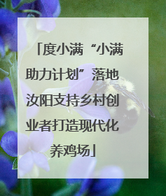 度小满“小满助力计划”落地汝阳支持乡村创业者打造现代化养鸡场