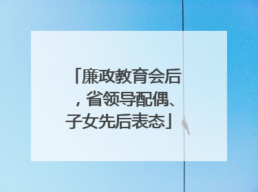 廉政教育会后，省领导配偶、子女先后表态
