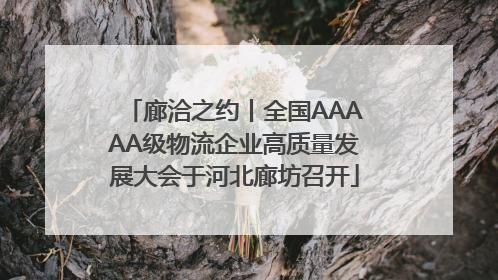 廊洽之约丨全国AAAAA级物流企业高质量发展大会于河北廊坊召开