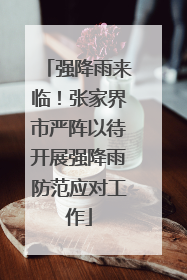强降雨来临！张家界市严阵以待开展强降雨防范应对工作