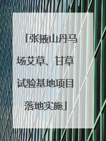 张掖山丹马场艾草、甘草试验基地项目落地实施