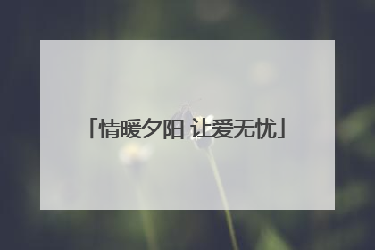 情暖夕阳 让爱无忧
