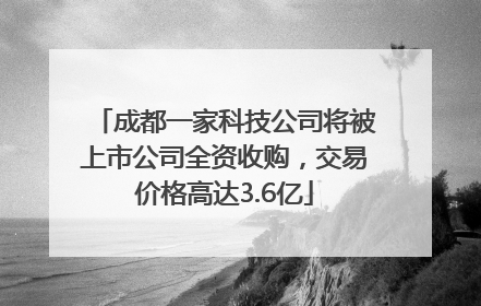 成都一家科技公司将被上市公司全资收购，交易价格高达3.6亿
