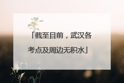 截至目前，武汉各考点及周边无积水