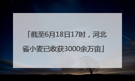 截至6月18日17时，河北省小麦已收获3000余万亩