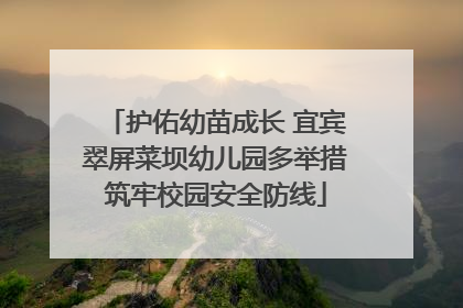 护佑幼苗成长 宜宾翠屏菜坝幼儿园多举措筑牢校园安全防线
